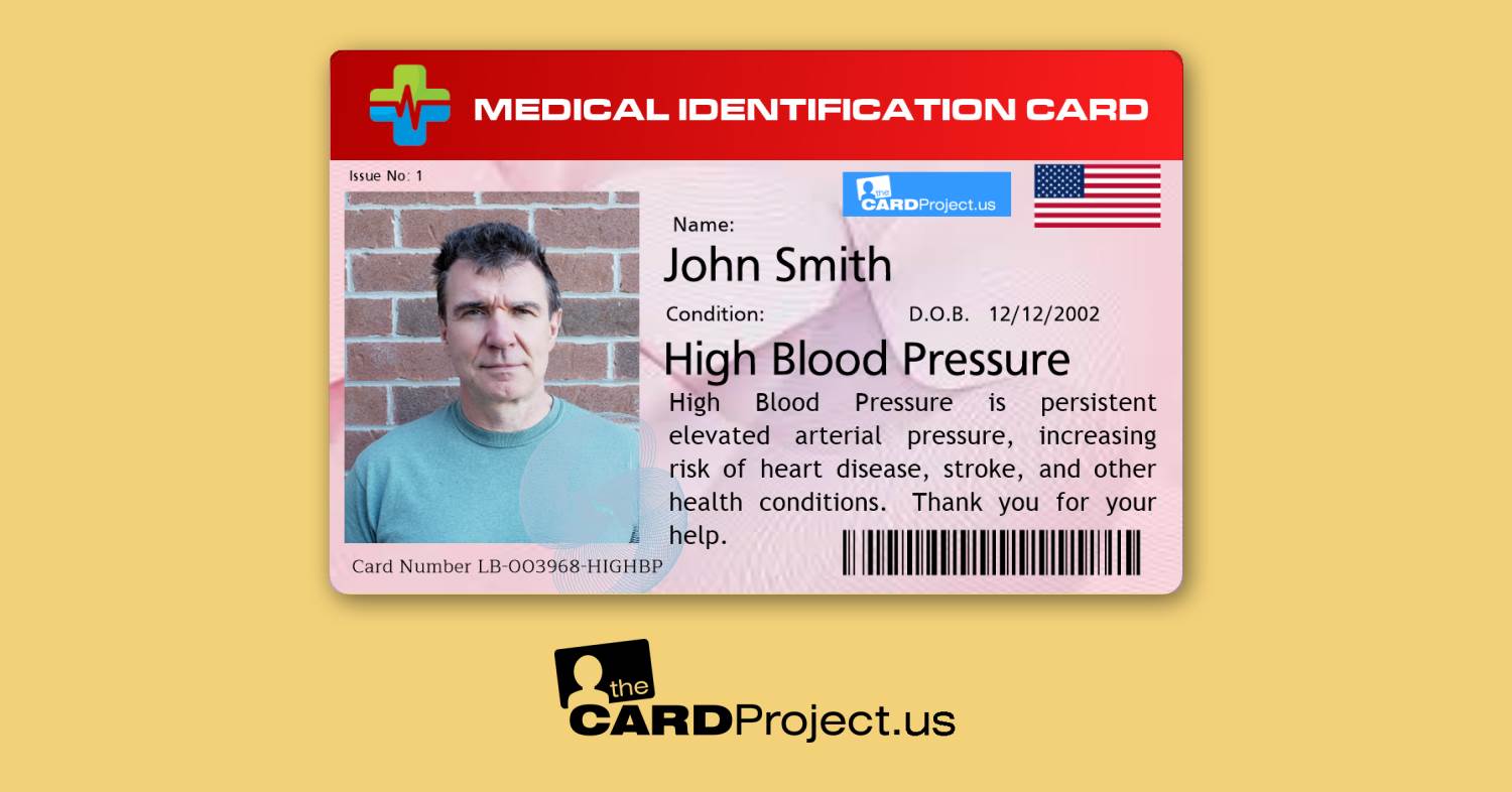 Premium High Blood Pressure Medical Card (FRONT)